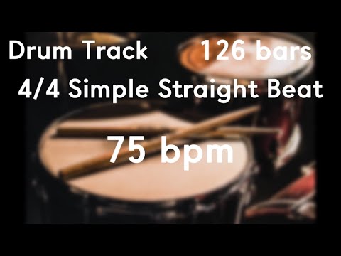 75 bpm  4/4 Simple Straight Beat Drum Track