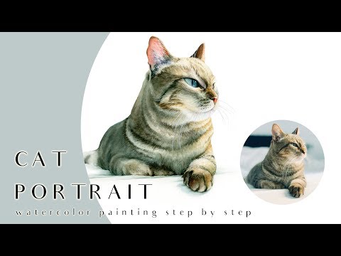 Step by Step Watercolor Cat Painting Fur and Whiskers | Pet Portrait Tutorial