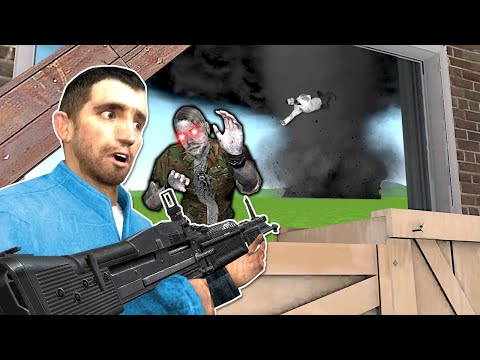 Defending Against ZOMBIES and TORNADO! - Garry's Mod