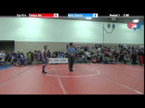 FILA Cadet 52 kg / 114.5 lbs - Teniya Alo vs. Rory Coscia