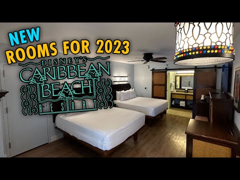 Remodeled 2023 5th Sleeper Hotel Room Tour - Disney’s Caribbean Beach Resort