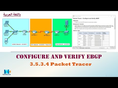 3.5.3.4 Packet Tracer - Configure and Verify eBGP (عربي)