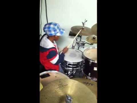 Jahleel Joshua Reynolds playing the drums at 5 years old