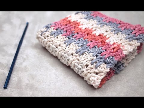Up and Down Stripe Crochet Dishcloth Pattern