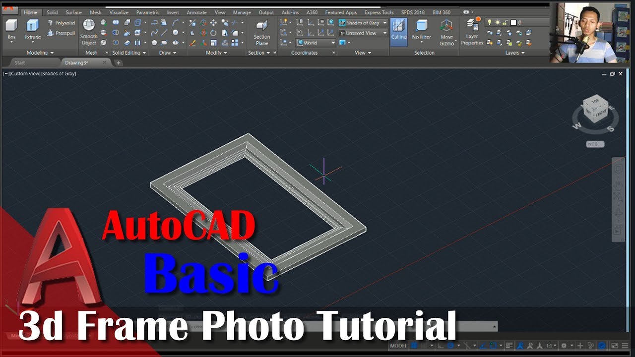 Latihan AutoCAD Perintah Sweep Membuat 3d Frame Photo Bahasa Indonesia