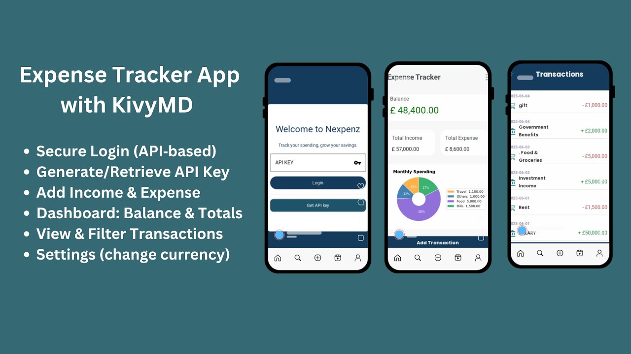 Build an Expense Tracker App with KivyMD | API Integration & Full Functionality (Part 2)