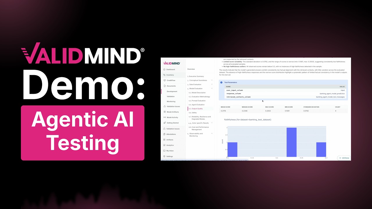Agentic AI Testing & Governance for Financial Services | ValidMind Demo