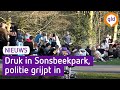 Veel te druk in Sonsbeekpark, politie grijpt in