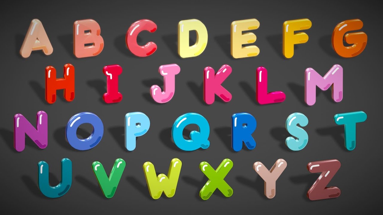 Simple Alphabets Numbers Pack 6 - Stylized Toon Metallic - Kids Learning Kit 3D Model