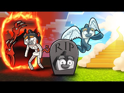Minecraft BUT if you DIE you go to HEAVEN or HELL