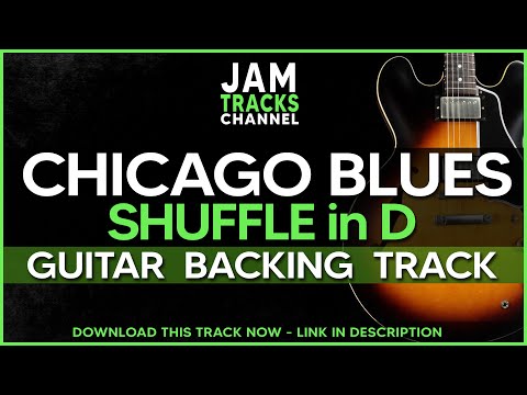 Chicago Blues Shuffle Guitar Backing Track : Jam Track in D 114bpm