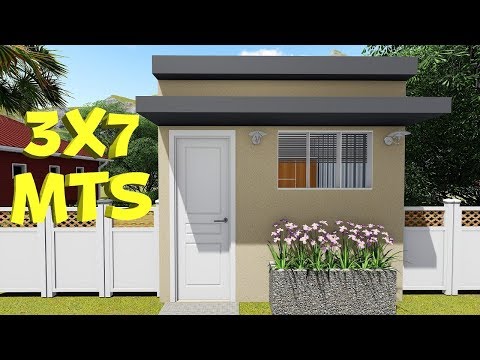 Plano de casa pequeña de 3x7 metros con 1 dormitorio