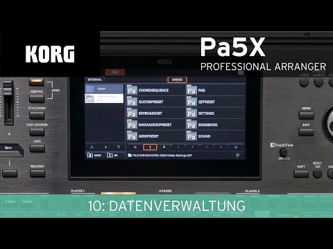 KORG Pa5X Video Manual - 10: Datenverwaltung