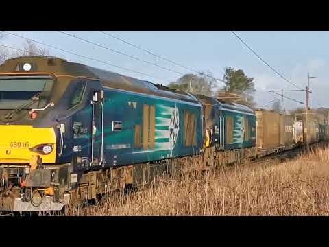 68016/68001 4m27 Mossend Yard - Daventry modal, Christmas Eve 24th December 2022