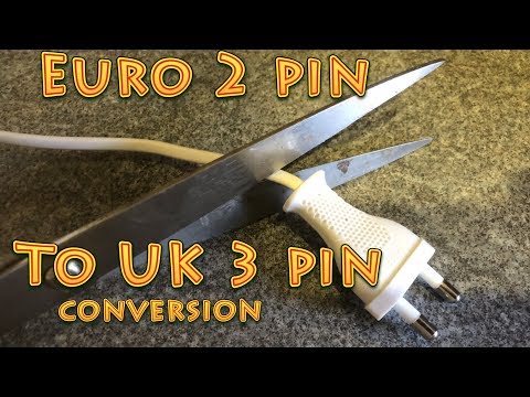 How to convert a european plug to a uk plug/ two pin plug to...