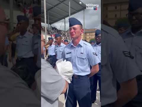 Baby meets tearful Airman uncle for the first time by tapping him out | Militarykind #shorts