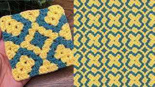 How to Crochet a Geometric Granny Square 🤩Step by Step Tutorial