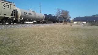 csx train under blues skies