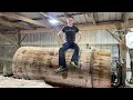 Sawing A Massive 41 Inch Diameter Red Oak Into Lumber 156