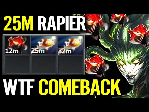 WTF Feed 1/4 Still 25Min Rapier?? God Medusa Madness Mask Cancer Divine Comeback Dota 2 Pro Gameplay