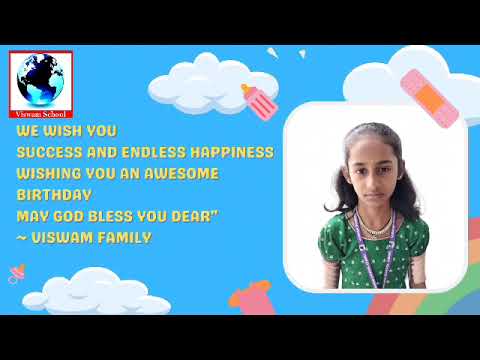 Birthday wishes for Amrutha Varshini Grade - VI-B