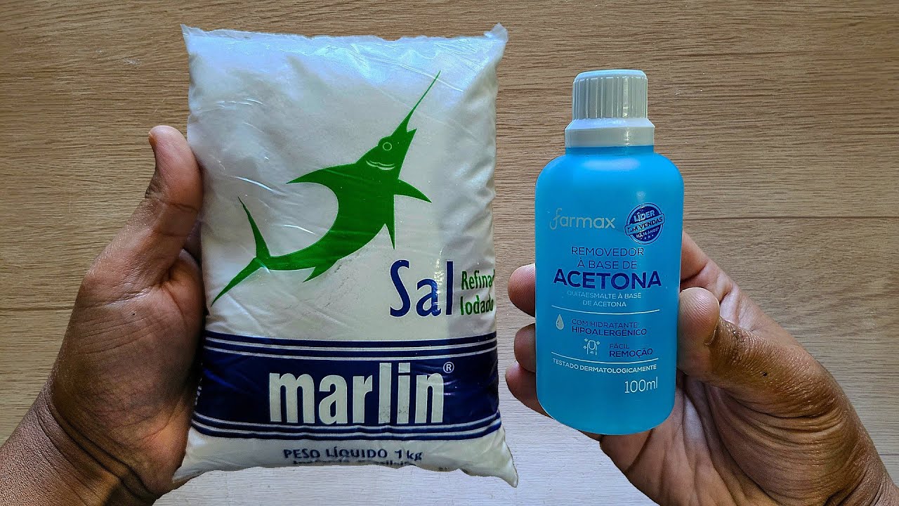 MORRIA E NÃO SABIA: É só misturar SAL na ACETONA e não gasto mais meu dinheiro