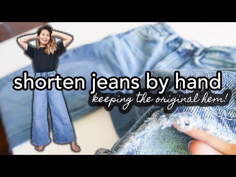 How to Shorten Jeans by Hand