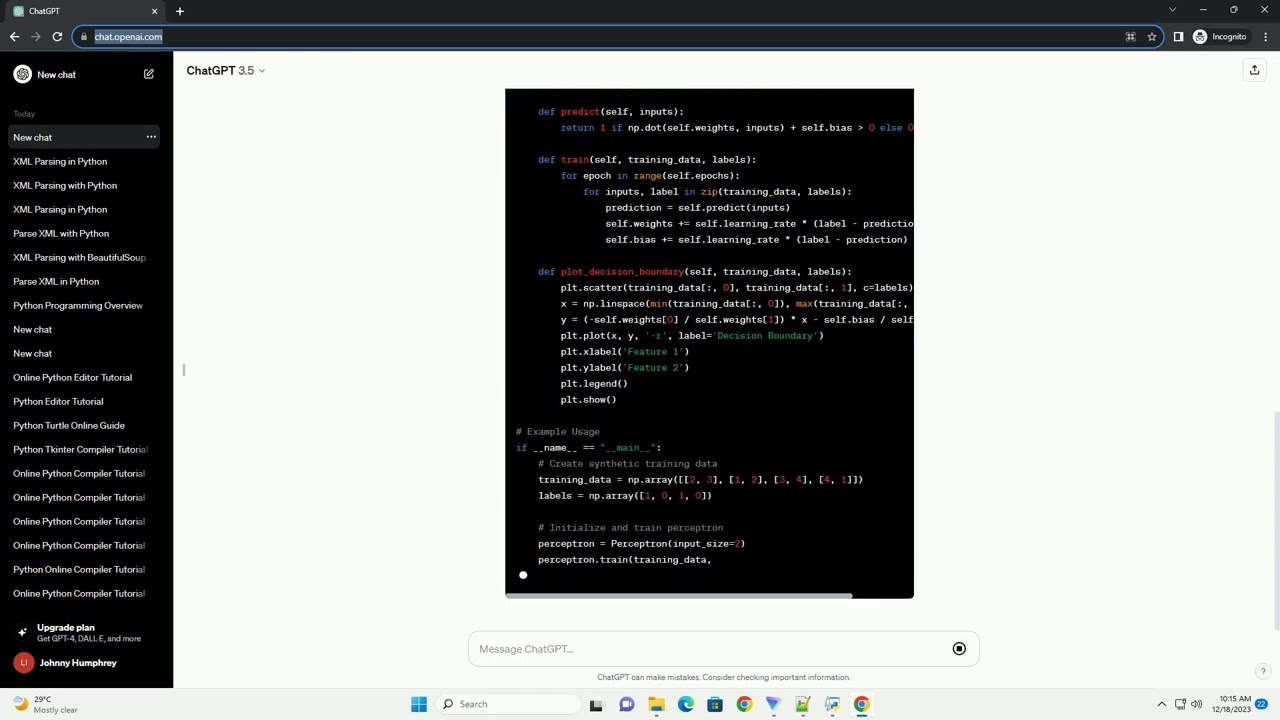 perceptron algorithm python github
