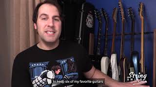 Video thumbnail for Sean Pierce Johnson reviews his new String Swing guitar rack by String Swing