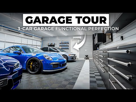 Visite complète de mon garage | Un garage basique pour trois voitures transformé en un garage fon...