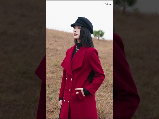 ND23S662 - Áo măng tô dạ vân chéo