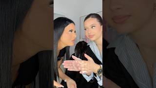 😱 She asked us for a straightening treatment 😱 So we straightened their hair 😳 #asmr #curlyhair