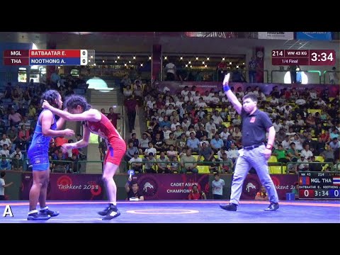 1/4 WW - 43 kg: E. BATBAATAR (MGL) v. A. NOOTHONG (THA)