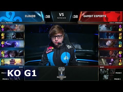 C9 vs GMB Game 1 | Knockout Play-In Stage S8 LoL Worlds 2018 | Cloud 9 vs Gambit Esports G1