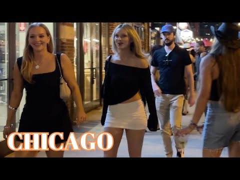 Nightlife in Chicago | West Loop | on Friday | July 12, 2024 | 4k Video