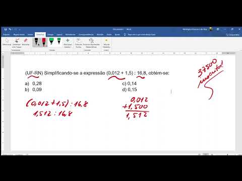 (UF-RN) Simplificando-se a expressão (0,012 + 1,5) : 16,8, obtém-se: