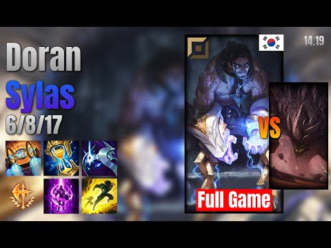 Doran Top Sylas vs Malphite lol KR solo rank Full Game 14.19