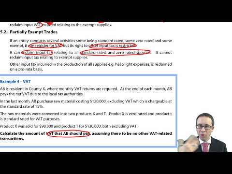 Indirect taxation - CIMA F1 Financial Reporting