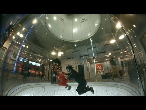 Indoor skydiving: beginning barrel rolls (Nell 017)