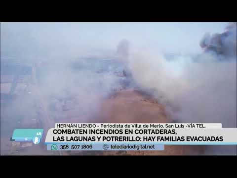 Combaten incendios en Cortaderas, las Lagunas y Potrerillo: hay familias evacuadas