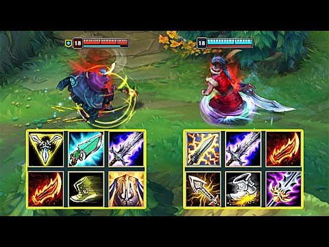 JAX vs TRYNDAMERE FULL BUILD FIGHTS