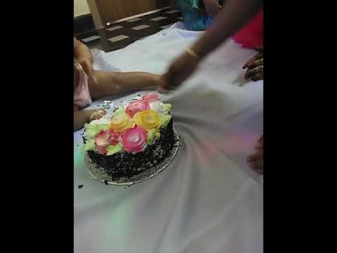 Aligineni Veda Varshini 1st Birthday Cake Smash