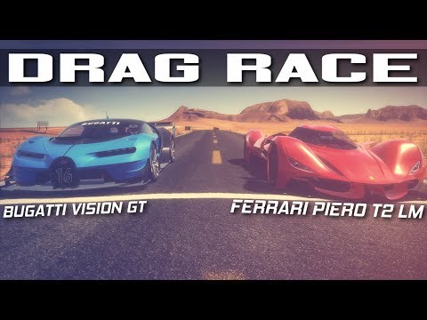 BUGATTI VISION GT VS FERRARI PIERO T2 LM STRADALE DRAG RACE | ASSETTO CORSA