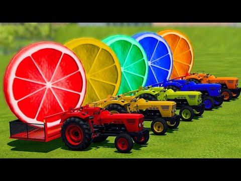 LOAD AND TRANSPORT GIANT ORANGE SLICES WITH DEUTZ TRACTORS - Farming Simulator 2022