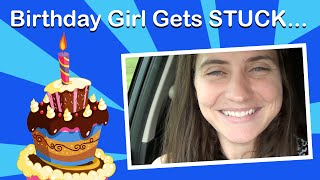 BIRTHDAY GIRL GETS STUCK IN CARSEAT