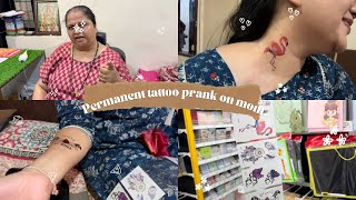 Permanent tattoo prank on my mom #prank #funnyvideo #prankvideo #faketattoo #youtube