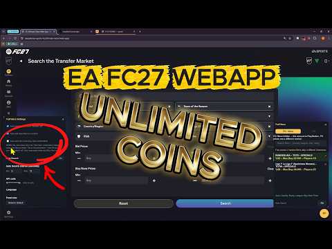 EA FC27 Webapp UNLIMITED COINS Autosnipe Filters and Autobuyer #eafc27 #webapp #autobuyer #snipe