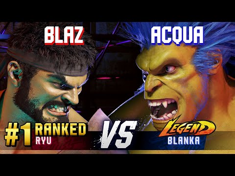 SF6 ▰ BLAZ (#1 Ranked Ryu) vs ACQUA (Blanka) ▰ High Level Gameplay