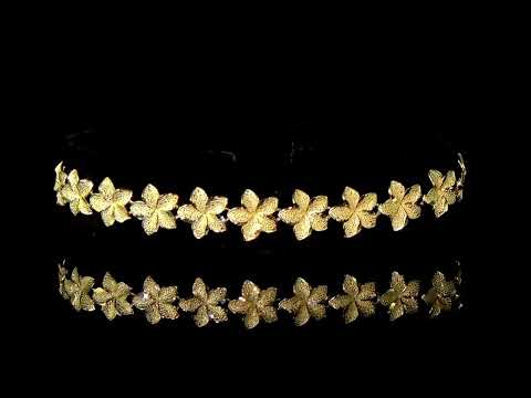 10k Yellow Gold Flower Motif Bracelet (6.14 Grams)