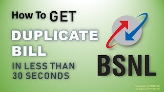 How to Get BSNL Duplicate Bill Or Soft Copy Online in Just 30 seconds | 2017 | PoinTecH